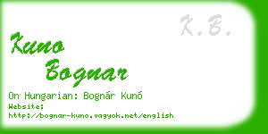 kuno bognar business card